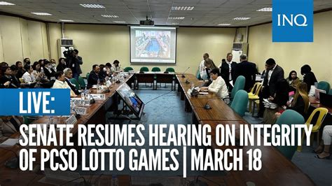 pcso hearing today|LIVE: Senate holds hearing on the integrity of the PCSO Lotto .